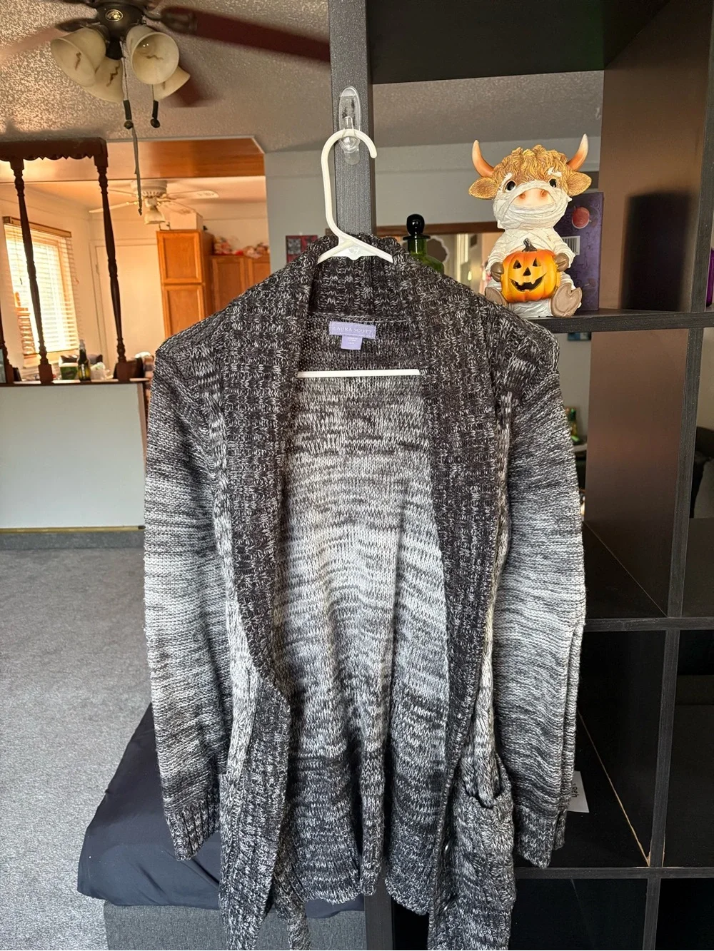 Laura Scott Gray Ombre Open-Front Cardigan